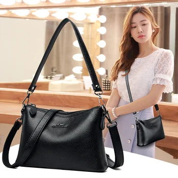 

Small Leather Bucket Handbags for Women Solid Color Lychee Pattern Shoulder Messenger Bags Female Simple Causal Crossbody Bags