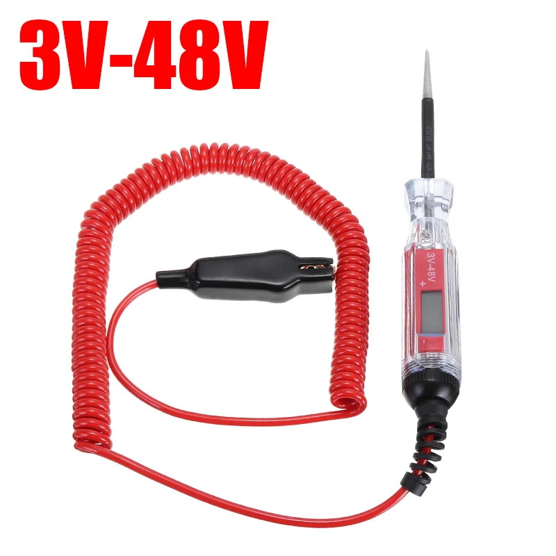 

Portable 3V-48V Auto Car Digital Circuit Tester LCD Electric Citcuit Pen For Carsboats Trailers RV's Snowmobiles Checking