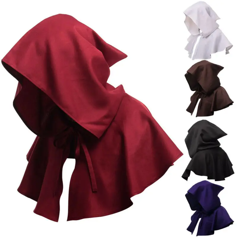 

Halloween Medieval Hooded Cloak Gothic Coat Vampire Robes Cosplay Fancy Capes Ponchos