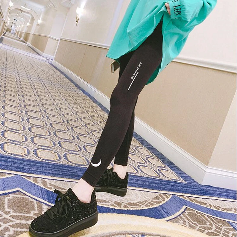 Crescent High Waist Leggings for Women Fitness Pants Slim Comfortable Sports Pants Running Bodybuilder Reflective Legins F5A129