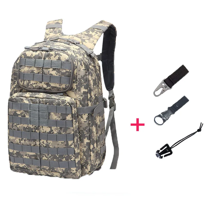 45L Тактический Рюкзак MOLLE тренировочная походная сумка мужская женская охотничья Водонепроницаемая многофункциональная сумка велосипедный открытый спортивный рюкзак - Цвет: bag and hook 04