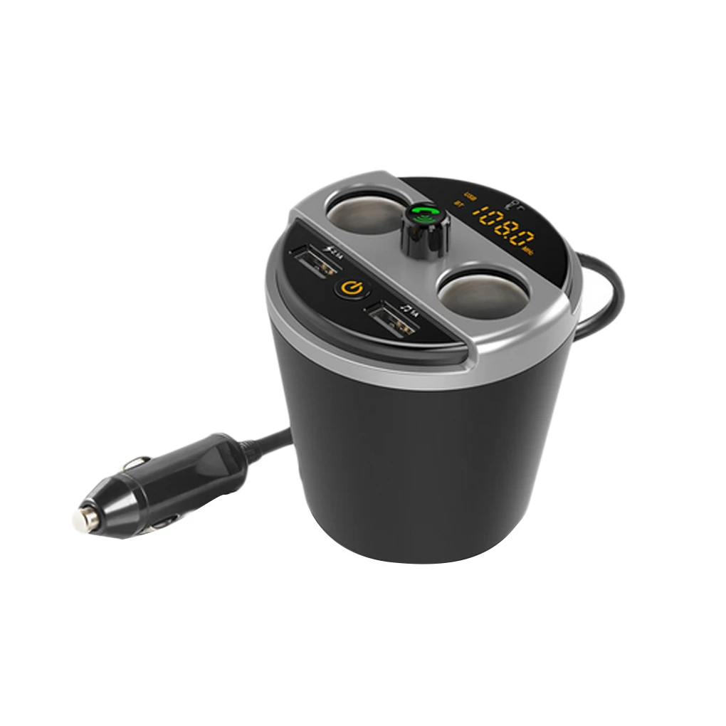Форма чашки Bluetooth музыкальный плейер в машине fm-передатчик модулятор Поддержка U Disk Play с двойной зарядное устройство USB адаптер - Формат цифровых медиаданных: 2