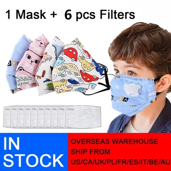 

PM2.5 Boys Girls Cotton Kids Smoke Valved Mask Children's Mouth Mask Face Mask Anti Pollution Mask Filter Face Mask with Filters