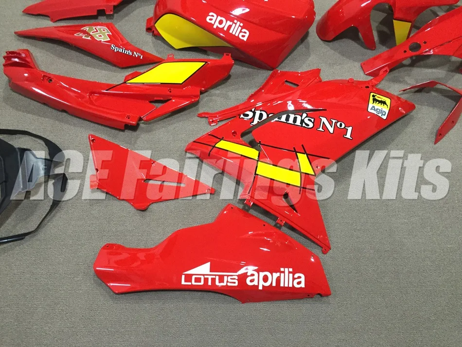 Литья под давлением обтекатель комплект подходит для Aprilia RS125 06 07 08 09 10 11 RS4 РСВ 125 2006-2011 Обтекатели Пользовательские Цвет красный, желтый
