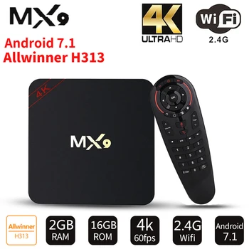 

Android 7.1 TV BOX MX9 Allwinner H313 2GB 16GB 2.4GHz WiFi BT4.0 Set Top Box Google Play 1080P 4K Media Player Smart TV Box
