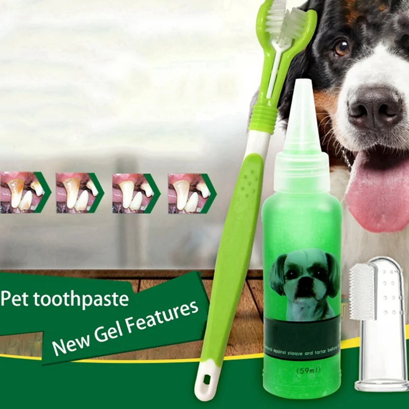 Супер мягкая надеваемая на палец зубная щетка для домашних животных Pet паста SetTeddy