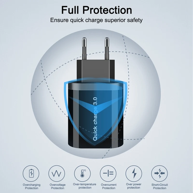 Зарядное устройство OREY 24 Вт QC 3 0 4 8 А макс. порта USB адаптер для быстрой зарядки