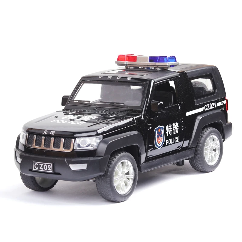 1:32 War wolf 2 police Alloy Pull Back модель автомобиля игрушечный звуковой светильник потяните