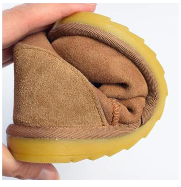 Baby Girls Snow Boots Winter Australia Warm Sheep Skin Leather Fur Baby Botas Waterproof Infant Boot Boys Bootie Shoes Non-slip