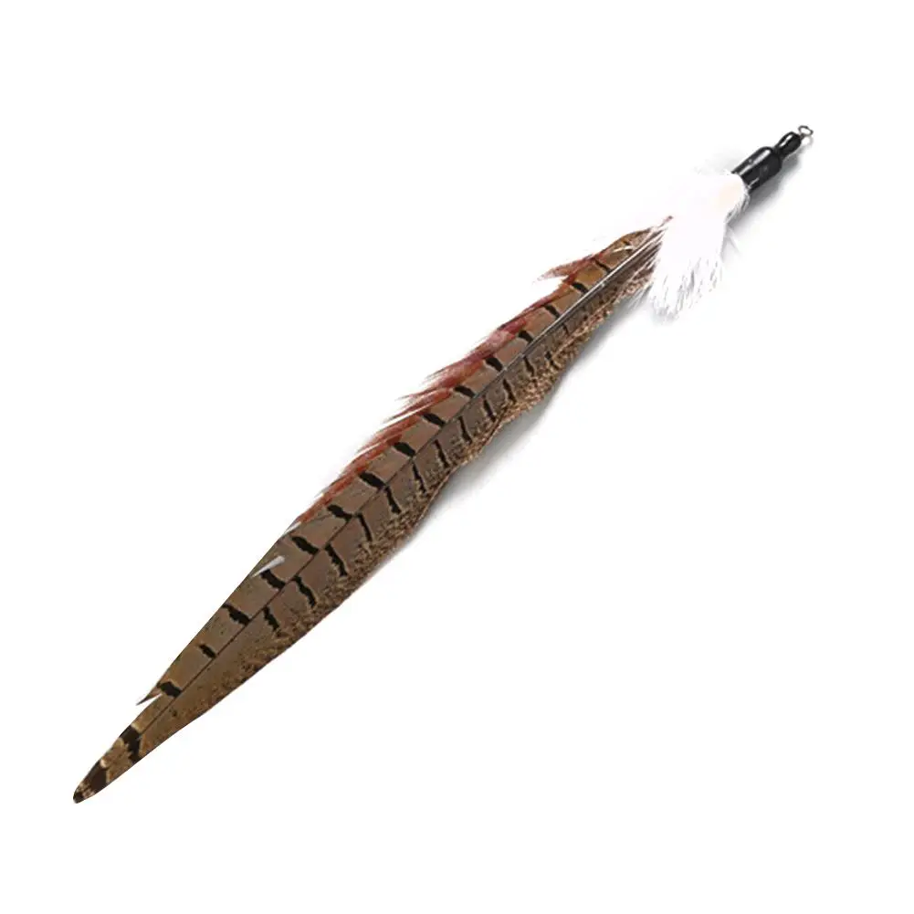 6 шт./компл. Интерактивная перьевая кошачья игрушка ПЭТ Удочка Выдвижной перья забавный кот полюс с пятью сменными головками игрушки из перьев