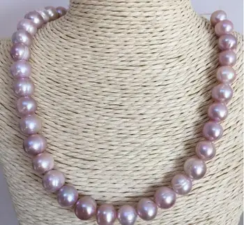 

gorgeous 10-11mm south sea baroque lavender pearl necklace 18"14K Gold Clasp KKK