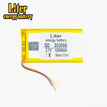 

3 line 303085 3.7V 1200mah lithium polymer battery 1200mah interphone 033085 GPS MP3 MP4 MP5 Rechargeable batteries
