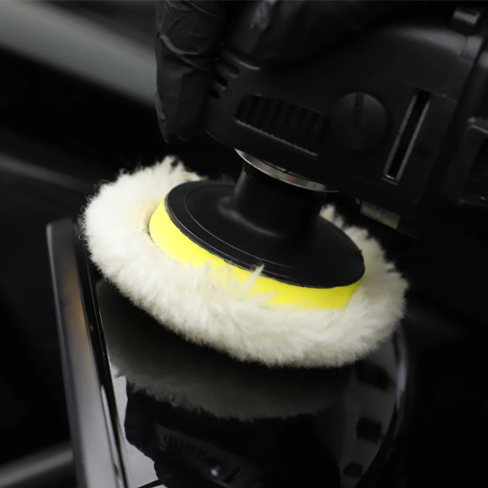 (Bulk 2Pcs & 5Pcs) SPTA 1"/2"/3"/5"/6"/7&ldquo; Heavy Cut Wool Polishing Pad High Density Lambs For DA / Ro Car Polisher wool polishing head wool polishing pad car polish pad car polishing pad