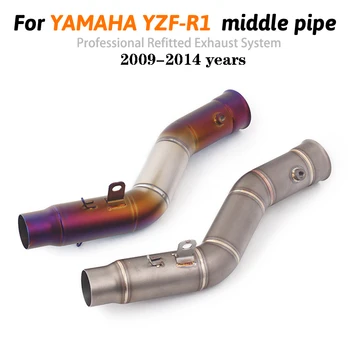 

Motorcycle Exhaust Vent Middle Link Pipe for YAMAHA R1 2009 2010 2011 2012 2013 2014 motor accessories Modified Side Exhaust