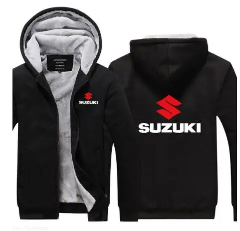Зимний флисовый теплый мужской свитер Suzuki, зимний утепленный джемпер, пальто с длинным рукавом, толстовки