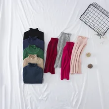 MILANCEL/Детские свитера; Однотонный пуловер для мальчиков; Зимний вязаный свитер с воротником-черепашкой для мальчиков; Базовая Трикотажная Одежда для девочек