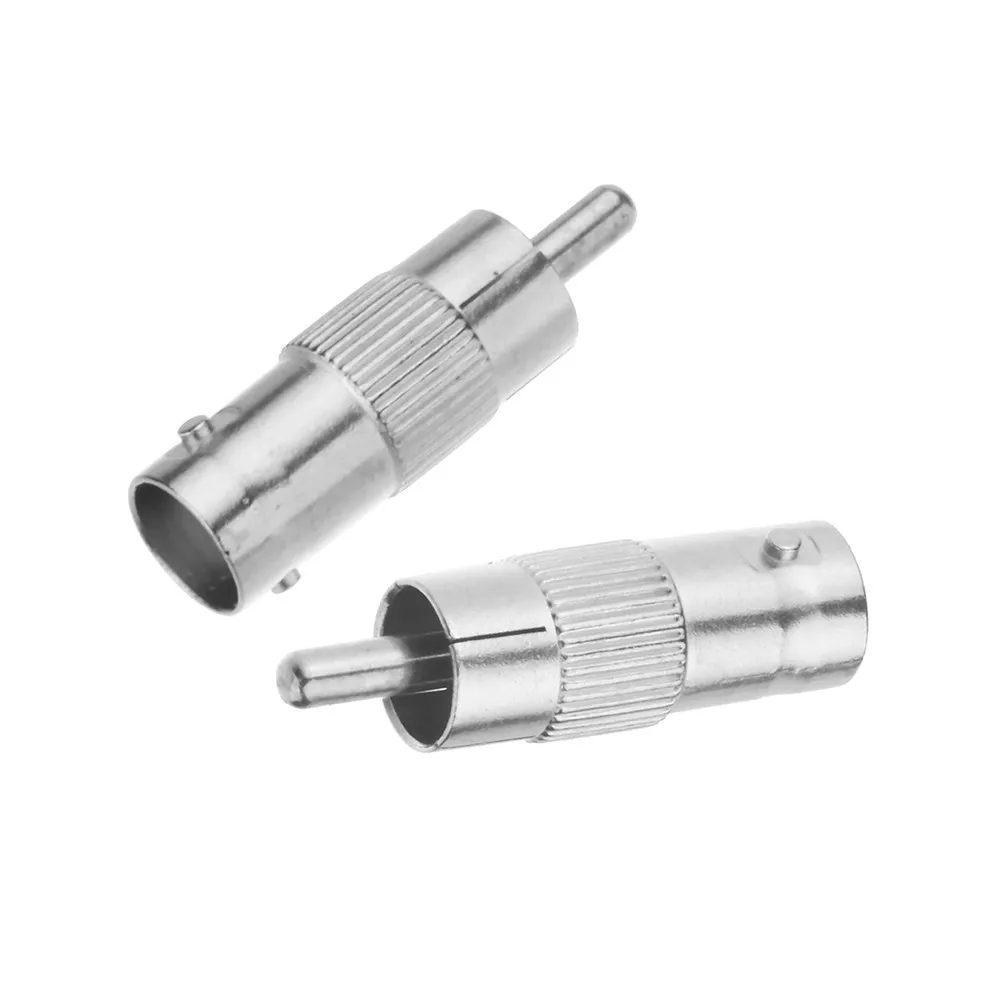 Adaptador de conector BNC hembra a RCA macho coaxial para cámara CCTV, sistema de vigilancia de seguridad, 2 unids/lote