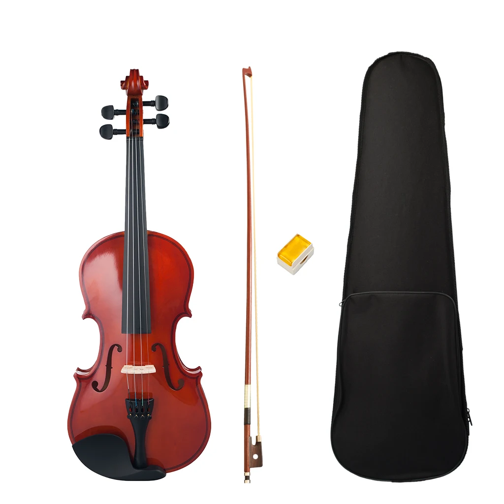 Bridge Handcrafted and Acoustic with Case Glossy Black Bow Rosin Cloth and Spare Strings MATICO 4 Strings 4/4 Full Size Basswood Violin Student Set for Starters 