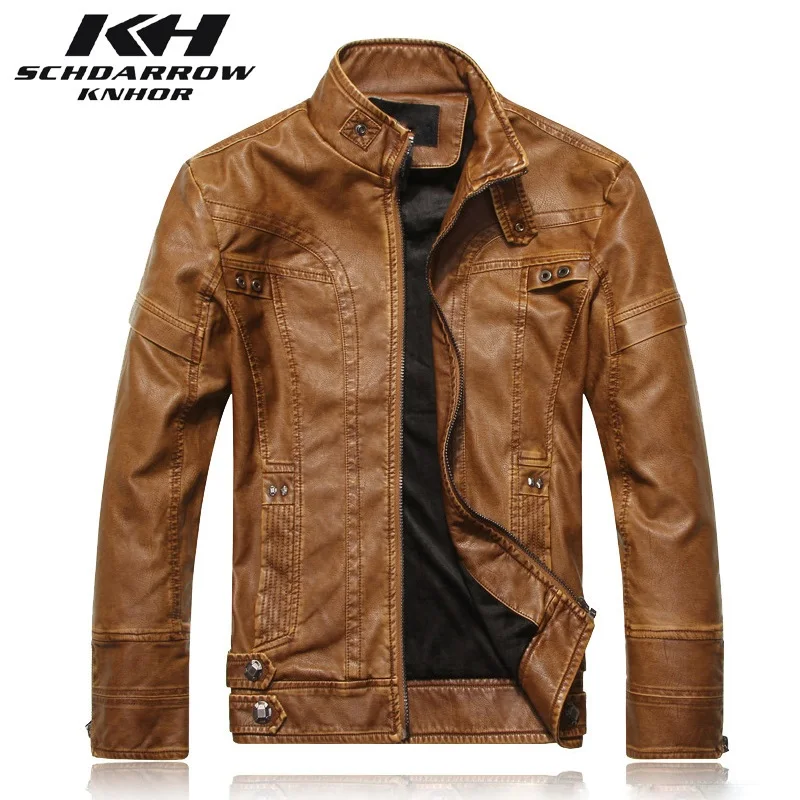 High Quality Brand Men's Leather Jacket Coat Male Jacket Classic Motorcycle Bike Cowboy Leather Jackets Fleece Thick Coats M-5XL