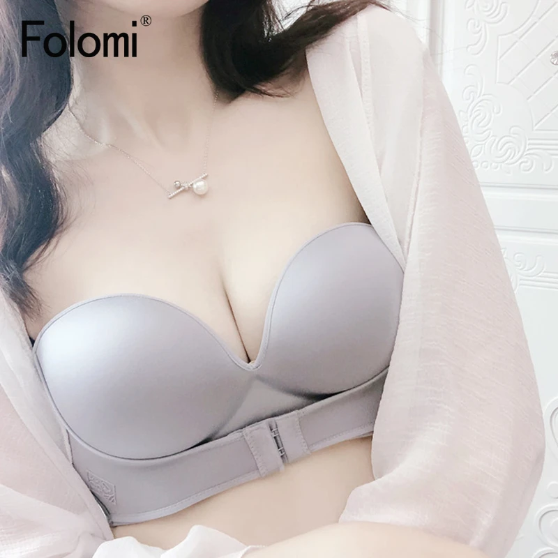 

Бюстгальтер пуш-ап Folomi, без бретелек, для свадебной вечеринки, невидимый, нескользящий, дышащий, сексуальное женское белье