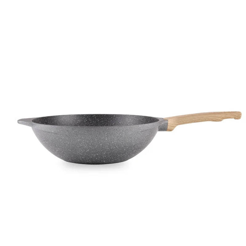 Wok антипригарная сковорода без дыма с плоским дном кастрюля для приготовления пищи домашняя сковорода Индукционная посуда для варки чугунная сковородка для приготовления пищи вок