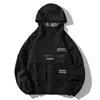 Men's Jacket Techwear High Street Streetwear Black Hoodie Pocket Man Women Couple Spring Autumn Fashion New Water Proof Male Top 6