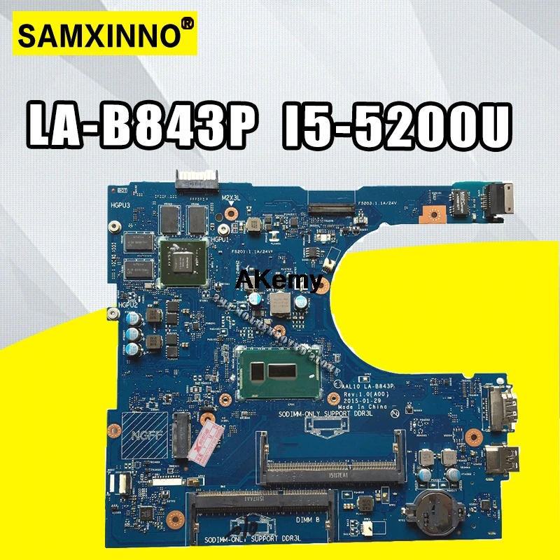 

For Dell 5458 5558 5758 Motherboard with I5-5200U CPU LA-B843P CN-0JVDMM 100% TESTED