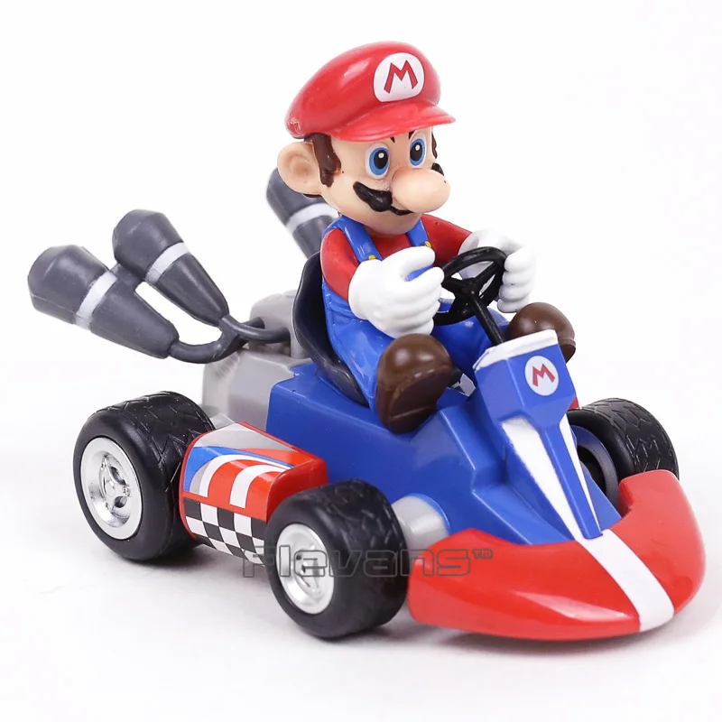 Super Mario Bros Kart Марио Luiji персик Bowser жаба Донки Конг Луиджи Марио отступить гонщик Автомобили ПВХ Фигурки игрушки 7 шт./компл
