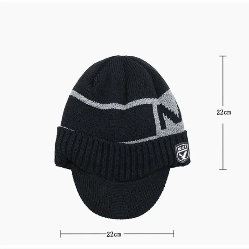 Warme gefütterte Herren wintermutze Schal Strick шапка Beanie Winter SkiSnowboard