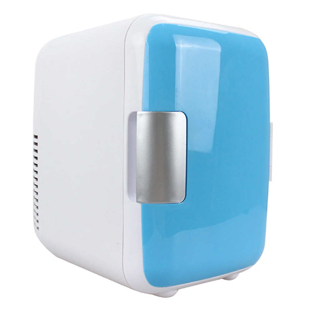 Двойное использование 4л для домашнего использования автомобиля холодильники мини автомобильный холодильник морозильник общежития автомобиля Банки Охладитель пива XM-48 - Название цвета: Синий