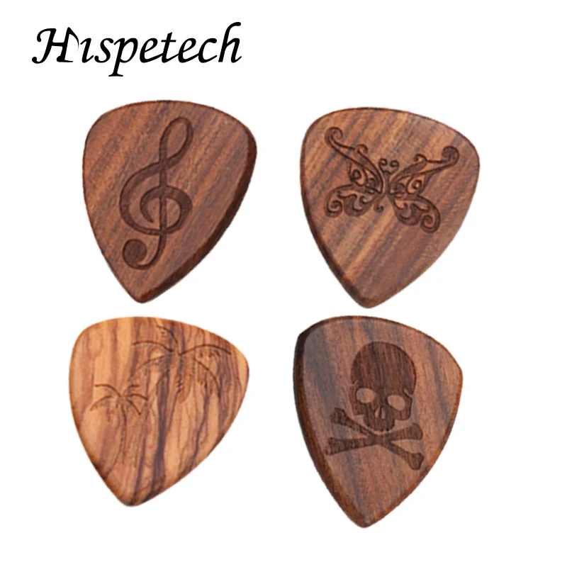 

HISPETECH Guitar Parts Guitar Pick Tool Accessories Musical Instrument High Quality Solid Wooden Plectrum Personalized Logo Imag