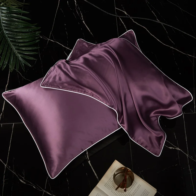 

Mulberry Silk Top side and Satin fabric Bottom side Pillowcases 2Pcs 48X74cm Bedding Pillowcases High Protein Pillow covers