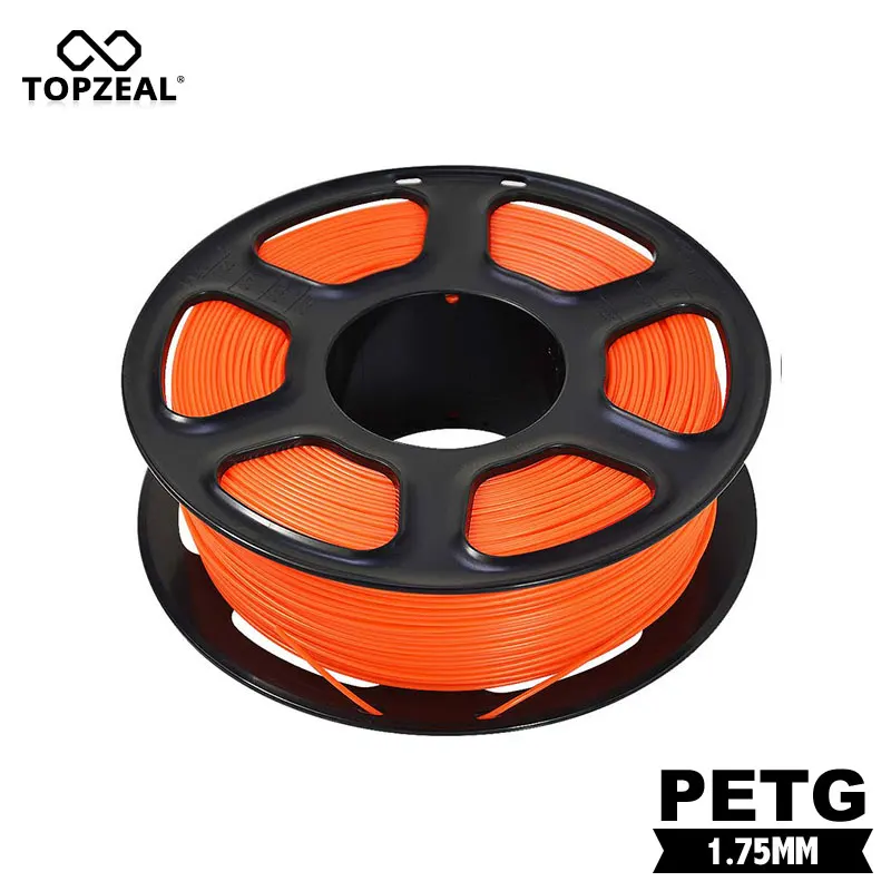 

TOPZEAL 3D Printer PETG Filament Dimensional Accurary +/- 0.02 mm 1KG Spool Orange Color