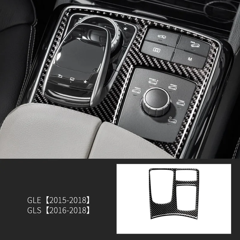 Автомобильный интерьер, углеродное волокно, центральный контроль, подлокотник, коробка, Мультимедийная панель, декоративные наклейки, Накладка для Mercedes ML GLE GLS LHD - Название цвета: B Black