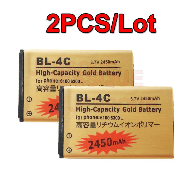 2 Pz/Lotto Bl-4C Batteria Per Nokia 2600 3500 5100 6260 6170 6100 6101 6260 6300 7200 7270 7270 7705 X2 1265 1325 1202 1661 3500C