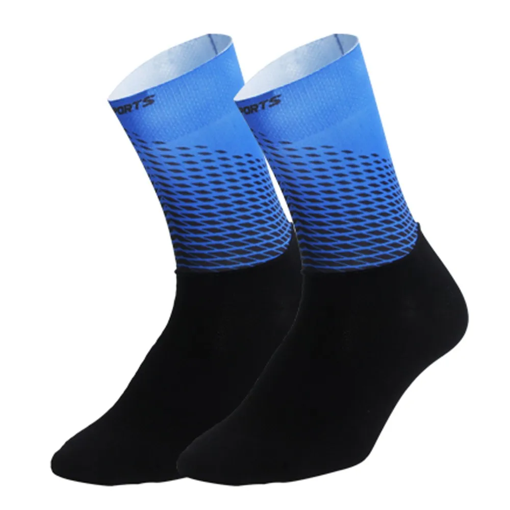 Blue Спортивные носки для верховой езды, велоспорта, баскетбола, бега, спортивные носки, профессиональные дышащие спортивные носки для мужчин и женщин - Цвет: Blue