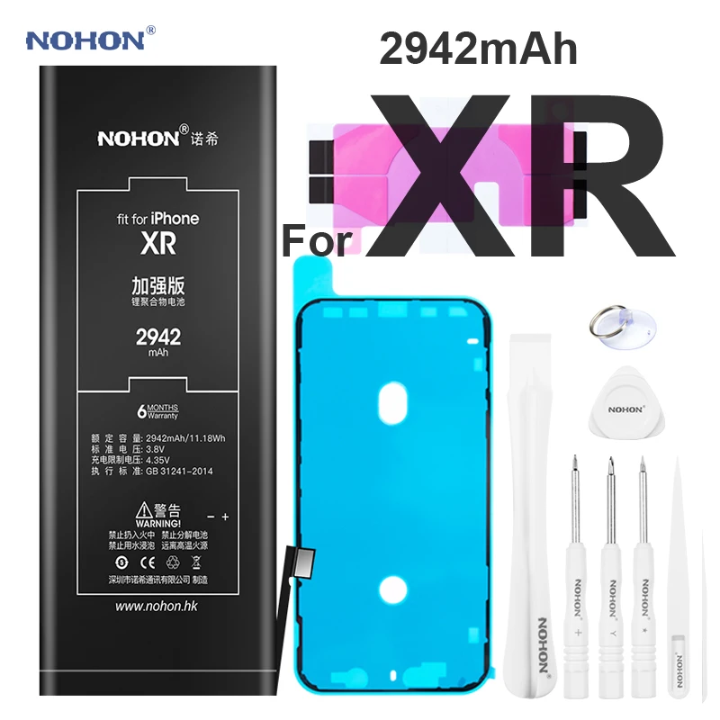 Batterie Nohon pour iPhone, batterie articulation polymère intégrée,  batterie pour Apple + outils, Poly iPhoneXr, capacité 2942mAh - AliExpress