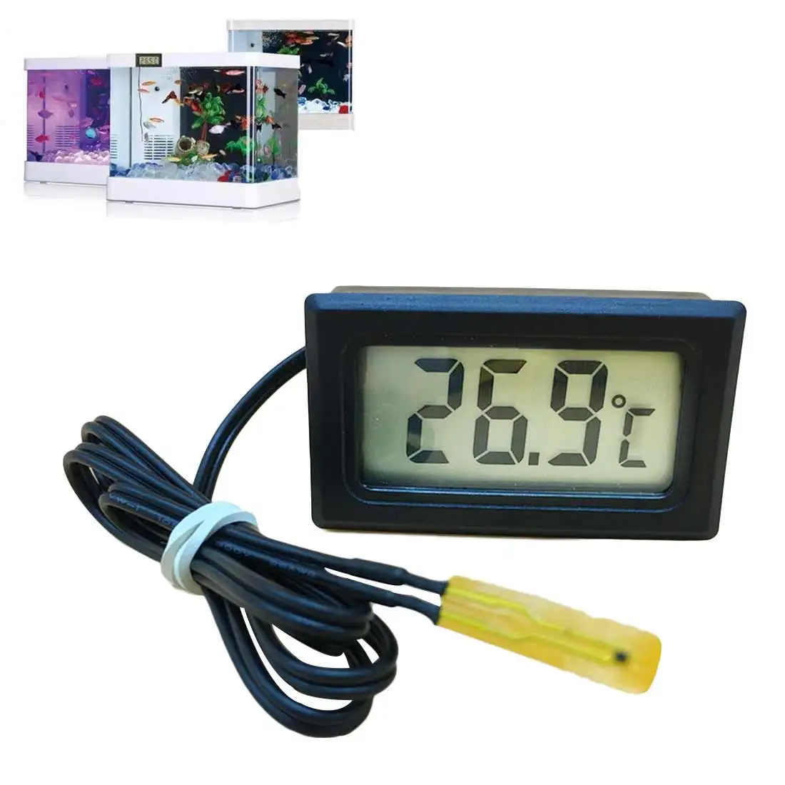 Цифровой ЖК термометр датчик гигрометр холодильник аквариум дисплей
