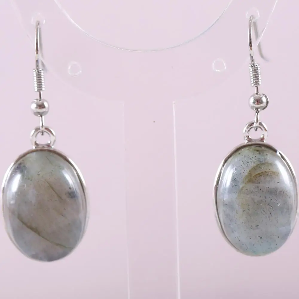 Dangle Earrings Drop Earrings Pendant Earrings Long Earrings Natural Stone Dangle Earrings For Women Real Blue Onyx Oval Beads Stainless Steel Earrings 1Pair