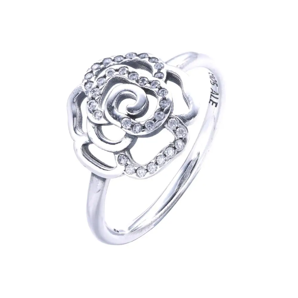 

Ajax 100% 925 Sterling Silver Valentine's Day Gift For Pandora Accessories Women's Rose Ring