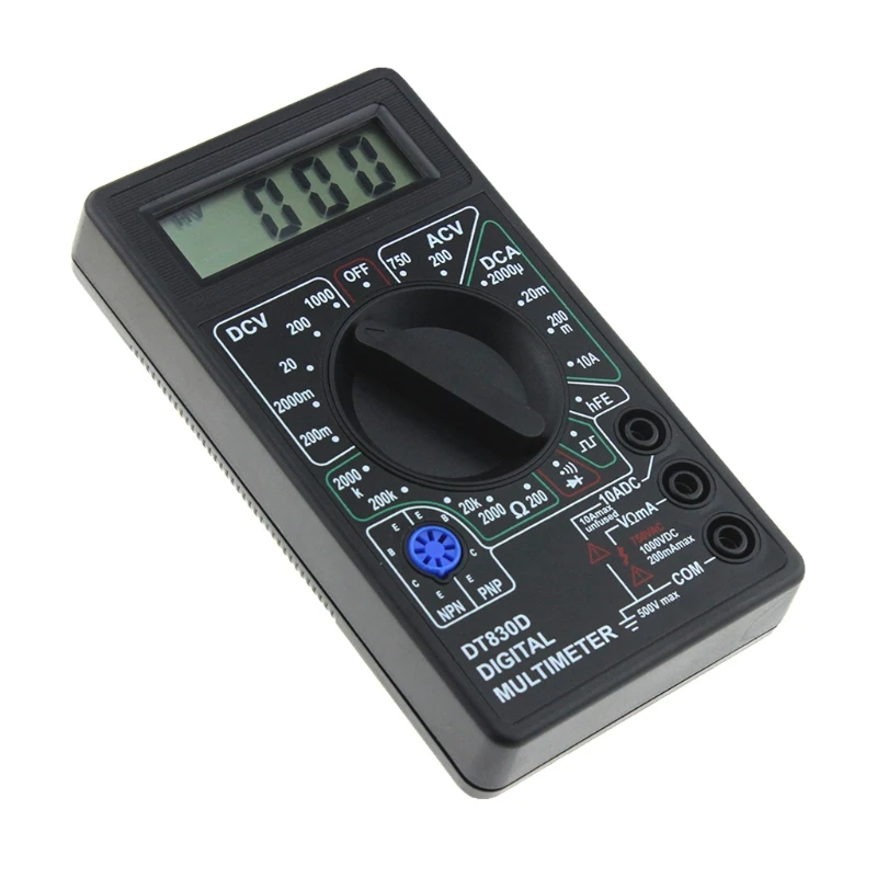 Mini Digital LCD Multimeter With Buzzer Voltage Ampere Meter Test Probe DC AC