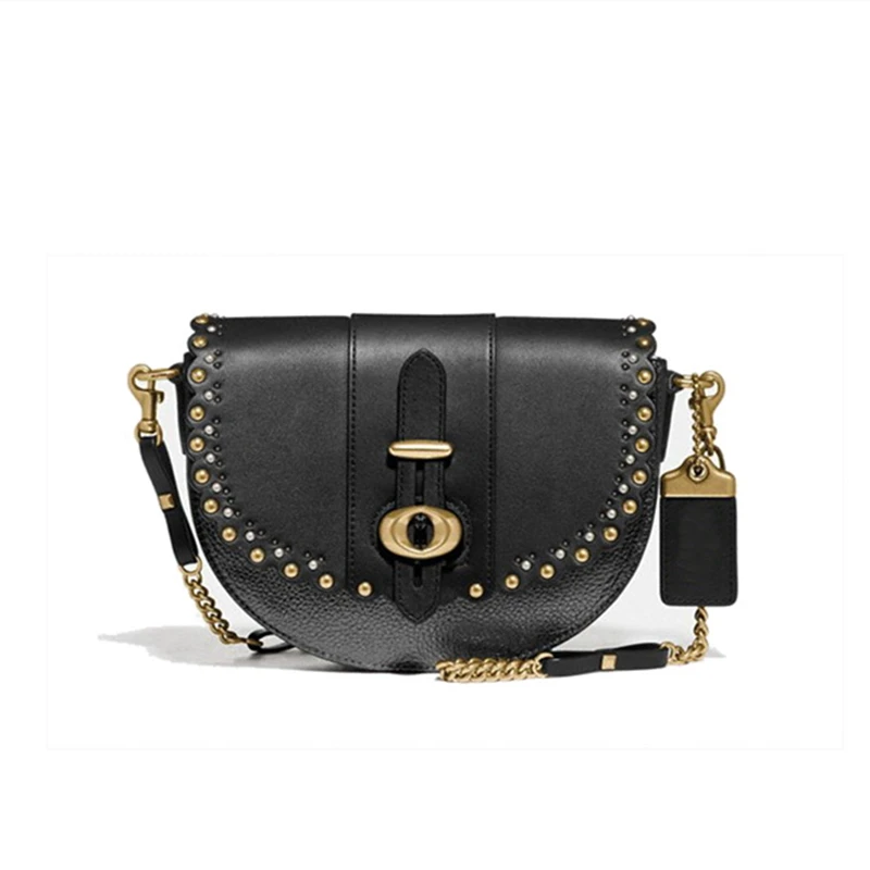 

New Female Bag Mobile Phone Bag Saddle Rivet Messenger Bag Chain Shoulder Crossbody Bags Women Handbags Sac De Luxe Femme Marque