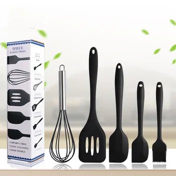 

5pcs High End Silicone Kitchen Utensils Set Spatula Scraper Baking Tool Set Silicone Cooking Tools Kitchenwares