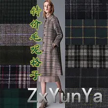 Европейская станция Ретро французский большой плед шерстяное пальто одежда Заказная ткань 1 м