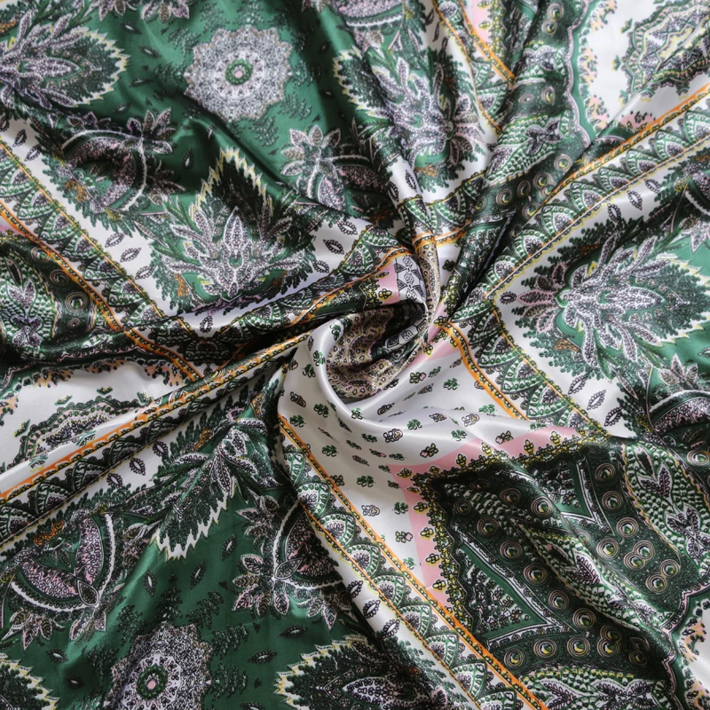 1 Meter x 1,48 Meter weicher Patchwork-Satin-Stoff für Schal- und Kleiderfutter, DIY-Material – Detail 21