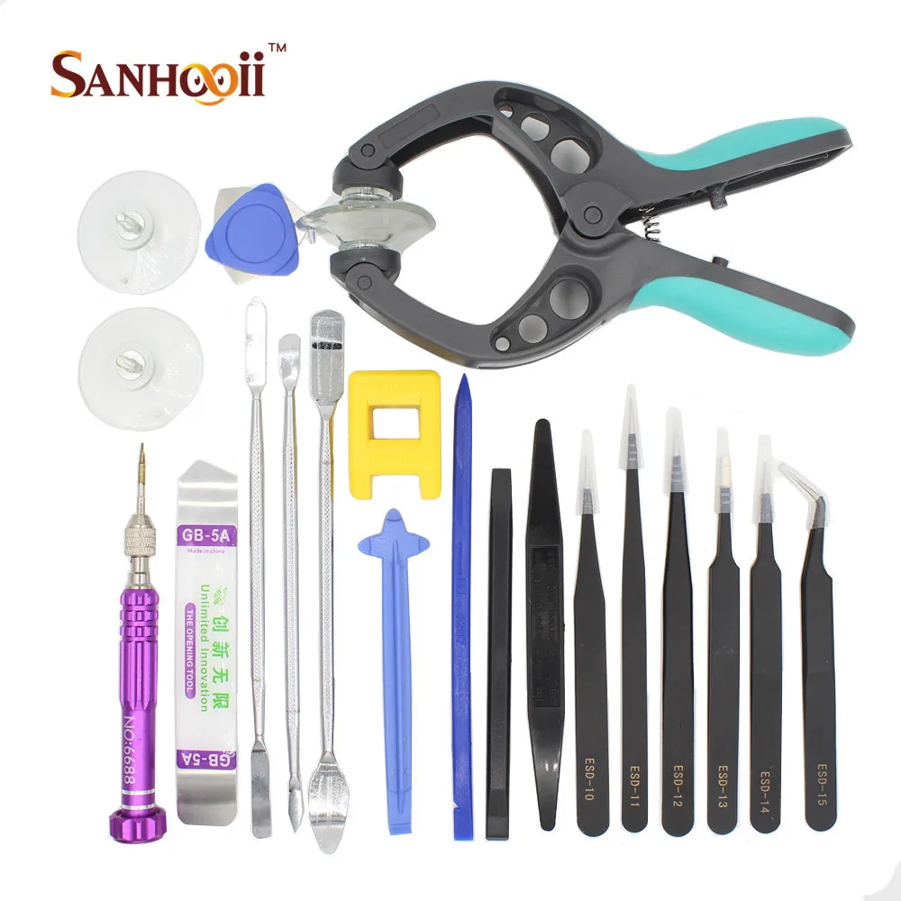 SANHOOII Multi Function Hand Tools Set For Mobile Cell Phone Opening Repair With Anti Static Tweezers Tool kit for iPhone | Инструменты