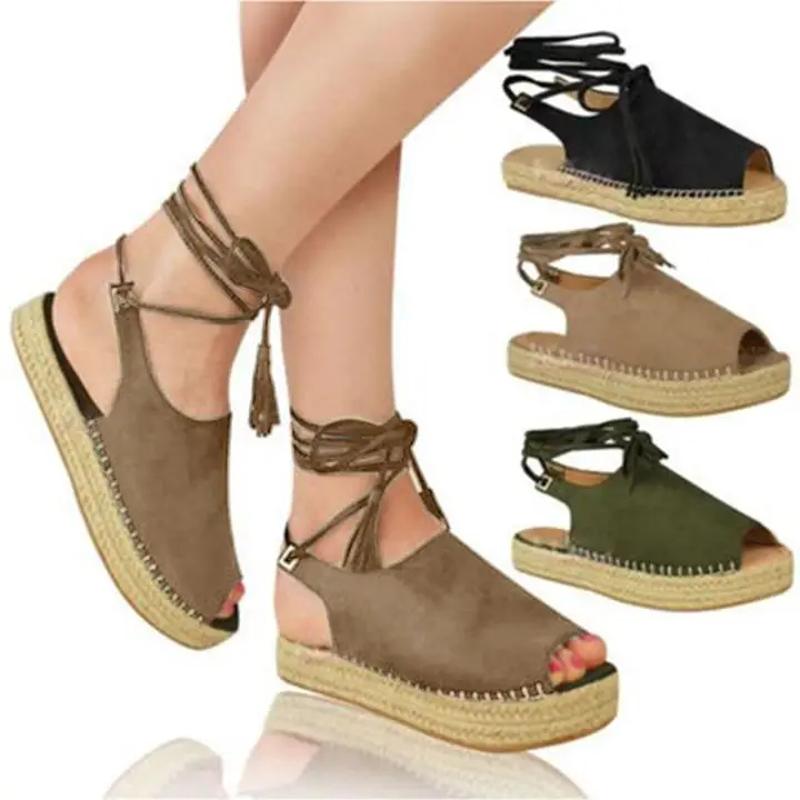 

Women's Sandals Slip On Platform Pumps Summer Hemps Wedge Shoes for Women 2020 Fashion Ladies Shoes Female Comfort femmes sandal