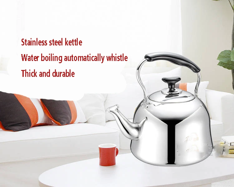 Thick Food Grade Stainless Steel Kettle Gas Gas Whistle Kettle Induction Cooker Large Capacity Kettle Camping Electric Kettle