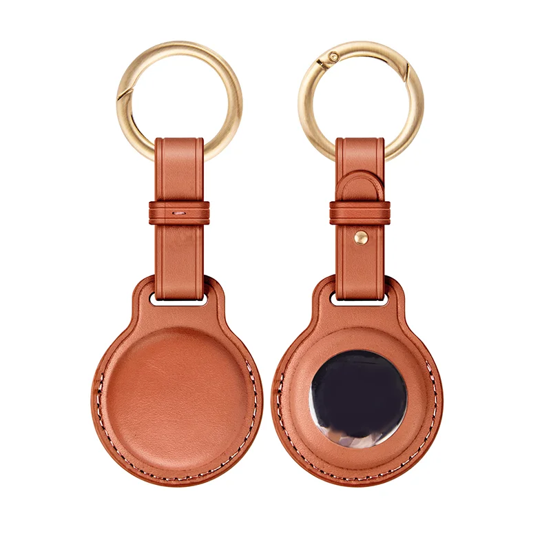 Leather Air Tag Key Ring Protective Cover Life Changing Products