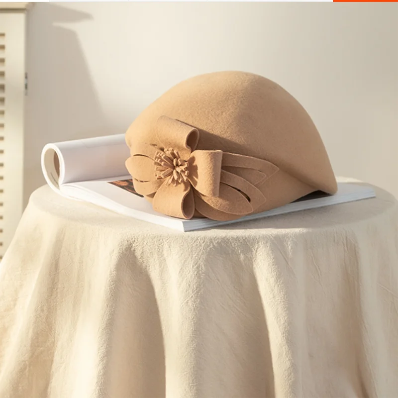 New fashion ladies beret hat 100% wool retro warm wool winter ladies beret french artist beanie hat sweet girl gift wool beret